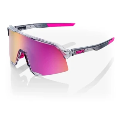 Afbeelding van Fietsbril 100% S3 Polished Translucent Grey Purple Multilayer Mirror Lens