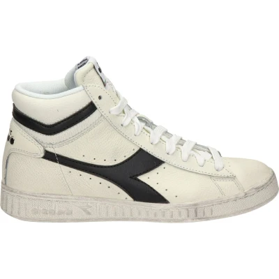Afbeelding van Diadora GAME Unisex Sneakers hoog, Maat: 46, White /black Leer en imitatieleer