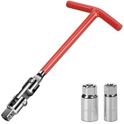 Afbeelding van Drado Bougie dopsleutelset, bougiesleutel, T dopsleutel, 16 mm en 21 mm, rood