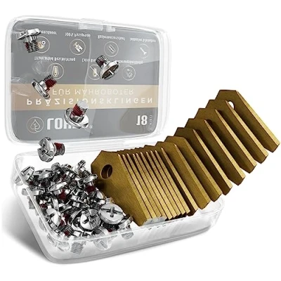 Afbeelding van lohag® Set van 18 roestvrijstalen reservemessen met titanium hardmetalen coating en schroeven inbegrepen. Compatibel alle Bosch Indego modellen, bijv. 350, 400, S+ 400