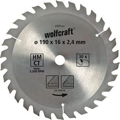 Afbeelding van Wolfcraft 6733000 Hardmetaal cirkelzaagblad 160 x 20 mm Aantal tanden: 1 stuk(s)