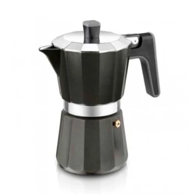 Afbeelding van Italiaanse Koffiepot Black Edition BRA 9 bekers