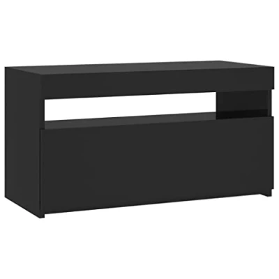 Afbeelding van vidaXL TV kast met ledlampen, zwart, 75 x 35 40 cm