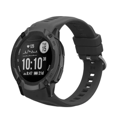 Afbeelding van kwmobile horlogebandje geschikt voor Garmin Instinct 2S polsband Smartwatch bandje van TPU Activity tracker horloge band in grijs