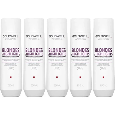 Afbeelding van 10x Goldwell Dualsenses Blondes &amp; Highlights Anti Yellow Shampoo 250ml bundel/set/pakket Haibu by Kapperskorting.com