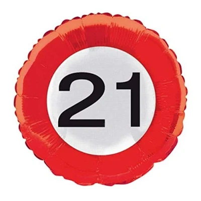 Afbeelding van Folat Folieballon 21 Verkeersbord 45 cm