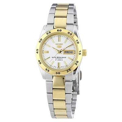 Afbeelding van Seiko Dameshorloge automatisch roestvrij staal met roestvrijstalen band, zilver goud, Small, 5 EU