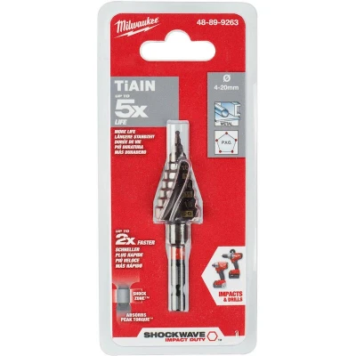 Afbeelding van Milwaukee Stappenboor ⌀4 20mm Zwart