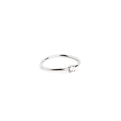 Afbeelding van SINGULARU ring Single Spark zilver van 925 sterling met rhodium afwerking solitaire damessieraden Made in Spanje verschillende uitvoeringen en maten, 14, zilveren edelmetalen, niet toepassing