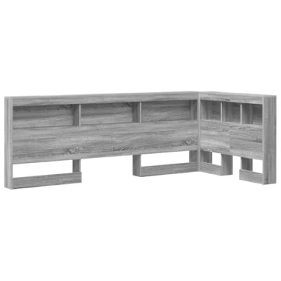 Afbeelding van vidaXL Opberghoofdbord met plank hoofdeinde opslag Grijs sonoma 80 cm Bewerkt hout