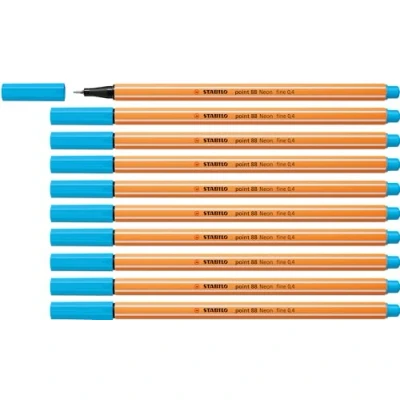 Afbeelding van Stabilo Fineliner point 88/031 f neon blauw 1 stuk 10 stuks