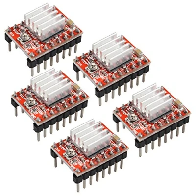 Afbeelding van HALJIA 5 stuks A4988 Stepstick Stepper Motor Driver module + koellichaam compatibel met 3D printer RepRap