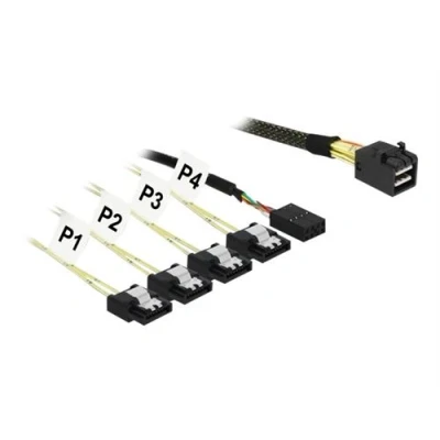 Image de Delock Câble SATA / SAS 12Gbit/s Mini HD (SFF 8643) pour 4 x 1 m