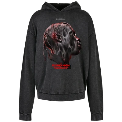 Afbeelding van Upscale by Mister Tee Flying HIGH Oversize Hoody OVE Hoodie, Heren, Maat: Large, Acid black