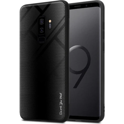 Afbeelding van Cadorabo Hoesje geschikt voor Samsung Galaxy S9 PLUS in OPAAL ZWART Beschermhoes gemaakt van TPU silicone Case Cover en achterkant gehard glas
