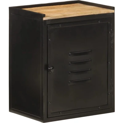 Afbeelding van Badkamerkast 40x30x50 cm ijzer en massief mangohout