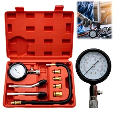 Afbeelding van Compressietester: compressietester, testmanometer, motorfiets, buitenboordmotor, sneeuwscooter, benzine en gasmotor