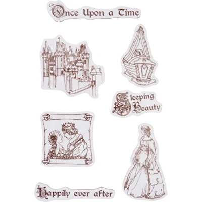 Afbeelding van Stamperia Natural Rubber Stamp Sleeping Beauty Once Upon a Time (WTKCC201) (DISCONTINUED)