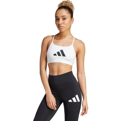 Afbeelding van adidas Performance Aeroreact BIG LOGO Graphic BRA Sportbh met light support, Dames, Maat: XL, White