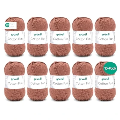 Image de Gründl Cotton Fun laine, Coton, nougat, 27.00 x 11.00 07.00 cm Lot de 10