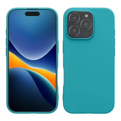 Afbeelding van kwmobile telefoonhoesje geschikt voor Apple iPhone 16 Pro Hoesje smartphone Back cover in mat petrol