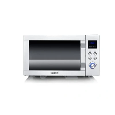 Afbeelding van Severin MW 7777 Combi magnetron vrijstaand 25L met vlakke keramische bodem zonder draaiplateau RVS 230 C