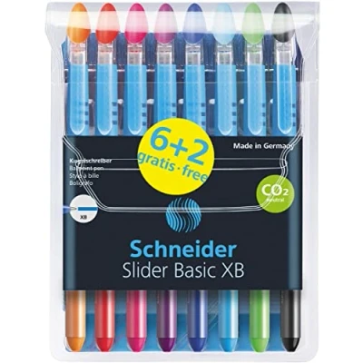 Afbeelding van Balpen Schneider Slider Basic XB etui à 6+2 kleuren gratis