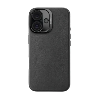 Afbeelding van DECODED Leren Hoesje voor iPhone 16 Gemaakt van Premium ECCO Leer Geschikt MagSafe Zwart