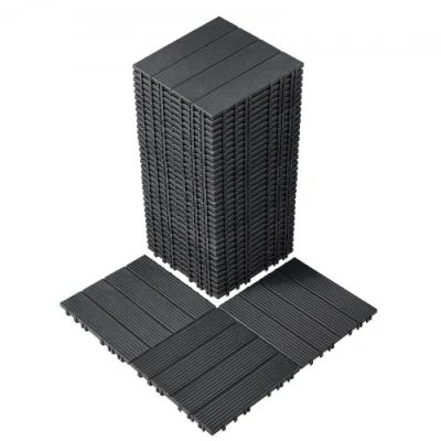 Image de VEVOR Dalles de Terrasse Emboîtables Plastique Lot 36 300x300 mm Gris Foncé