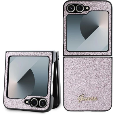 Afbeelding van Guess GUHCZF6HGGSHP Z Flip6 F741 roze/roze 4G Glitter Script
