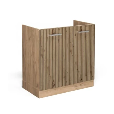 Afbeelding van Vicco Wastafelkast R Line, Artisanaal eiken/Krachtige eik goud, 80 cm zonder werkblad