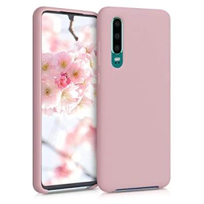Afbeelding van kwmobile telefoonhoesje geschikt voor Huawei P30 Hoesje met siliconen coating Smartphone case in vintage roze