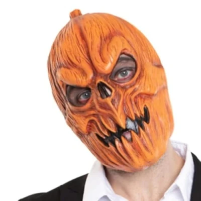 Afbeelding van Folat masker Enge Pompoen Oranje halloween Maskers volwassenen Horror kinderen