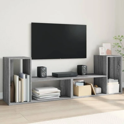 Afbeelding van Tv meubelen 2 st 75x30x50 cm bewerkt hout grijs sonoma eiken