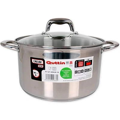 Afbeelding van Quttin Soeppan 26cm 8L RVS