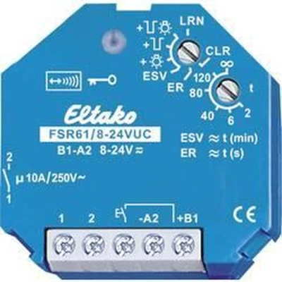 Afbeelding van Eltako FSR61/8 24V UC Schakelactor Draadloos Inbouw (in muur) Schakelvermogen (max.) 2000 W Bereik max. het vrije veld) 30 m