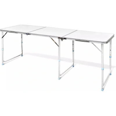 Afbeelding van Campingtafel inklapbaar en verstelbaar in hoogte aluminium 180 x 60 cm