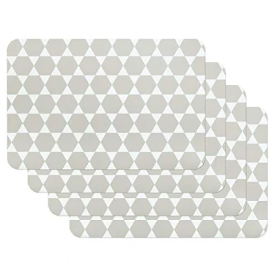 Afbeelding van Venilia Caline Grey, 59042, tafelset, 4 delig, antislip, hittebestendig, van polypropyleen, 45 x 30 cm