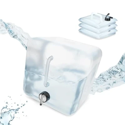 Afbeelding van Relaxdays opvouwbare jerrycans met kraan set van 4 watertank tapkraan camping 15 Liter
