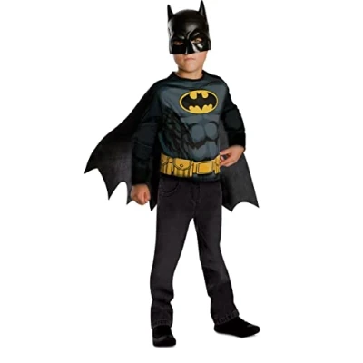 Image de Rubie&#039;s DC Officiel BATMAN Déguisement pour Enfants Taille Unique 5 8 ans Costume avec Top à Manches Longues, Cape Attaches Velcro et Masque