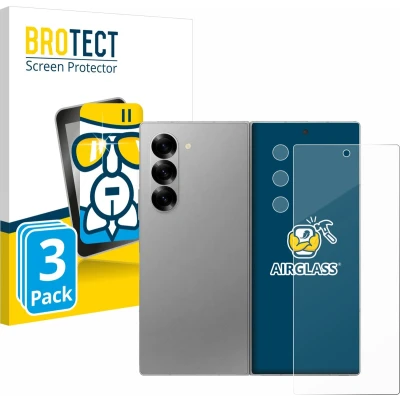 Afbeelding van BROTECT Screenprotector voor Samsung Galaxy Z Fold 6 5G (Voor+Camera) Folie Beschermfolie Beschermglas transparant (3 Stuks)