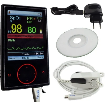Afbeelding van Mobiclinic Digitale Saturatiemeter Vinger Pulse Oximeter Met TFT scherm Lithiumbatterij Klein en handig Zwart