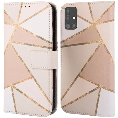 Afbeelding van imoshion Hoesje Geschikt voor Samsung Galaxy A51 Design Bookcase smartphone Beige Graphic