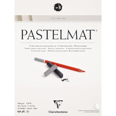 Afbeelding van Clairefontaine Pastelmat pad No.3 18x24cm Wit