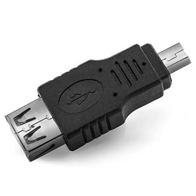 Afbeelding van deleyCON Mini USB adapter B stekker naar A aansluiting 2.0 high speed technologie zwart