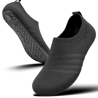 Afbeelding van Sosenfer Lichte antislip pantoffels voor dames en heren, comfortabele platte pantoffels, uniseks, zwart.