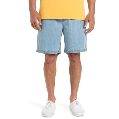 Afbeelding van Quiksilver Taxer Jeansshort, Heren, Maat: Medium, Stone wash