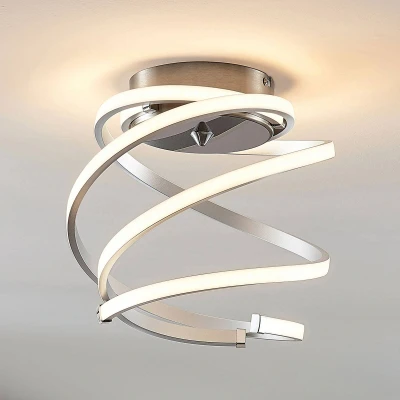 Afbeelding van Lindby LED plafondlamp met dimmer 3lichts metaal, kunststof H: 25.5 cm aluminium, wit Inclusief lichtbronnen