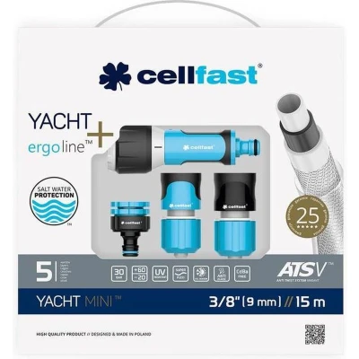 Afbeelding van Cellfast Slangenset Yacht Mini 3/8&quot; 15 meter Botenslang Compleet met koppelingen en spuitpistool