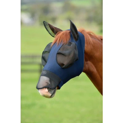 Image de Weatherbeeta Masque Anti Mouches Comfitec Luxe Bug Eye Saver avec Oreilles et Nez Marin/NoirVendu par Agradi